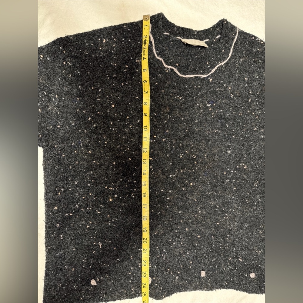 Everlane Speckled Oversized Woolblend DIY Boucle-Crewneck Gray & Ivory Sweater L - Picture 9 of 16